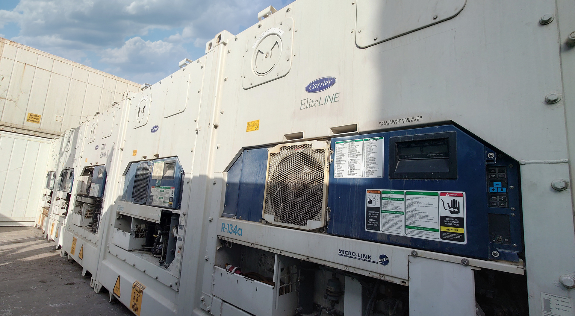 Reefer containers in a yard in  Dubai